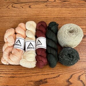 Witchfire Yarn Lot Wool Tweed Fingering Pink Green Cream Burgundy Indie Dyed